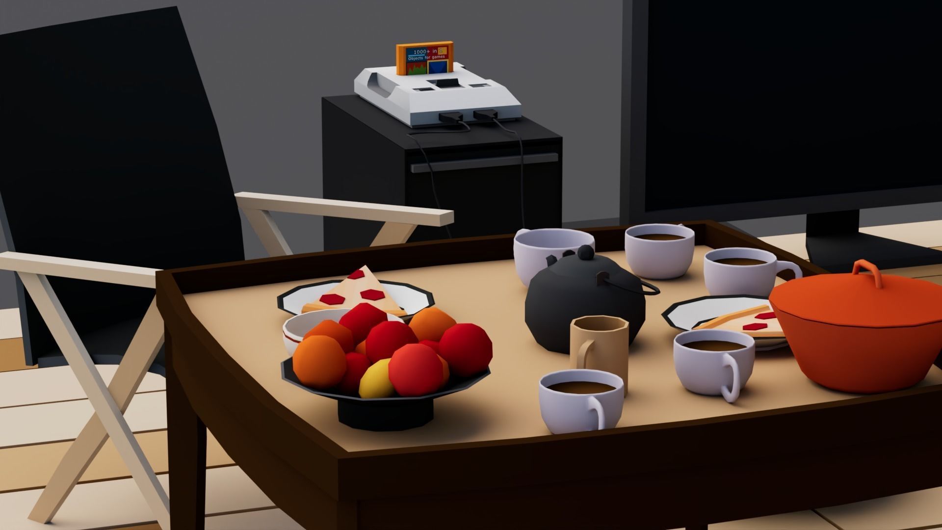 30 Low poly Rooms Interiors 1000 plus unique Objects Low-poly 3D model_53