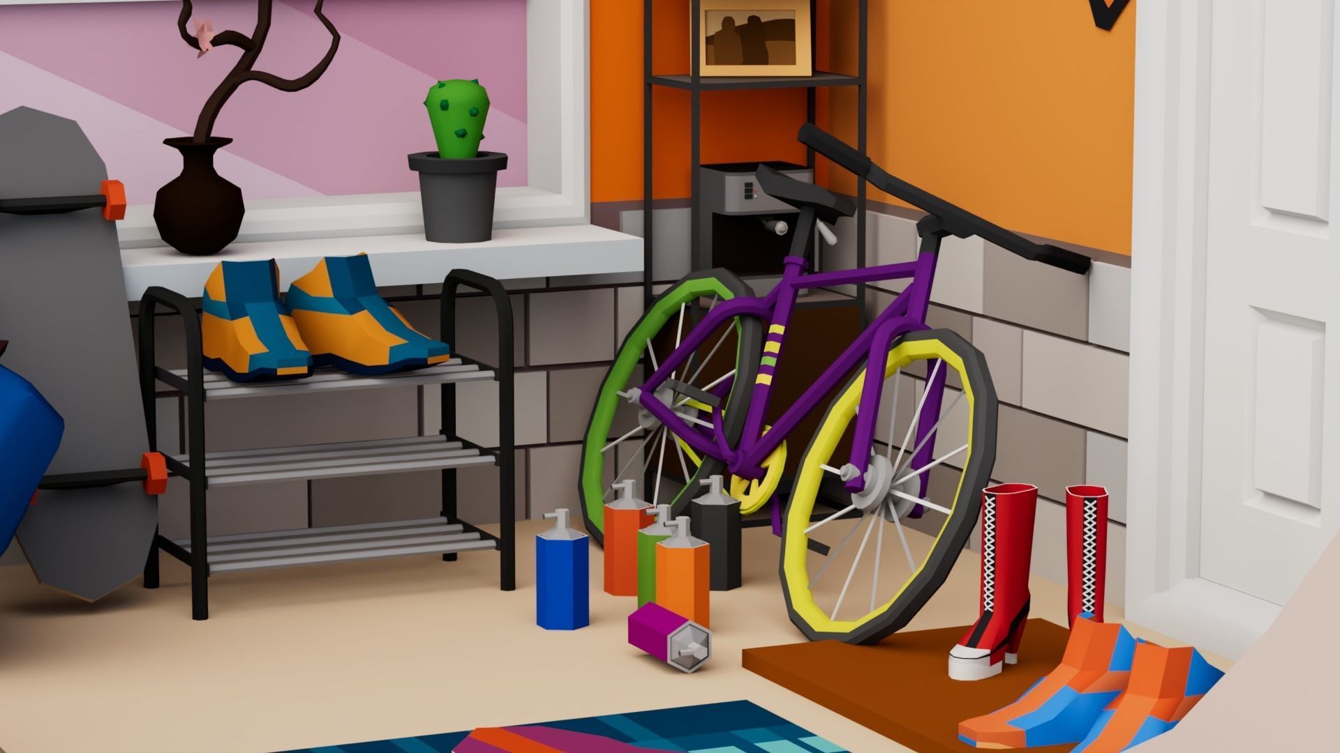 30 Low poly Rooms Interiors 1000 plus unique Objects Low-poly 3D model_34