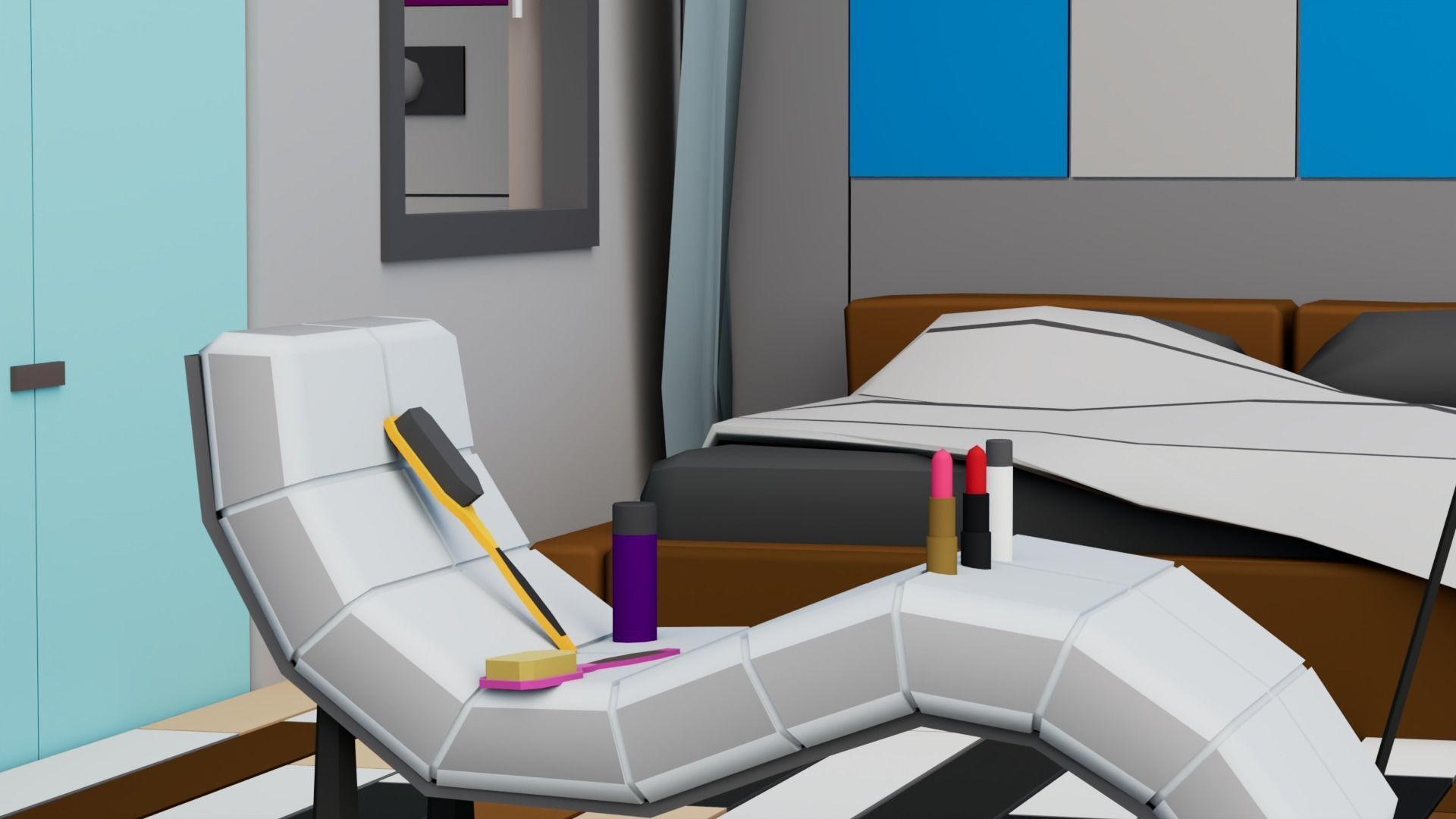 30 Low poly Rooms Interiors 1000 plus unique Objects Low-poly 3D model_47