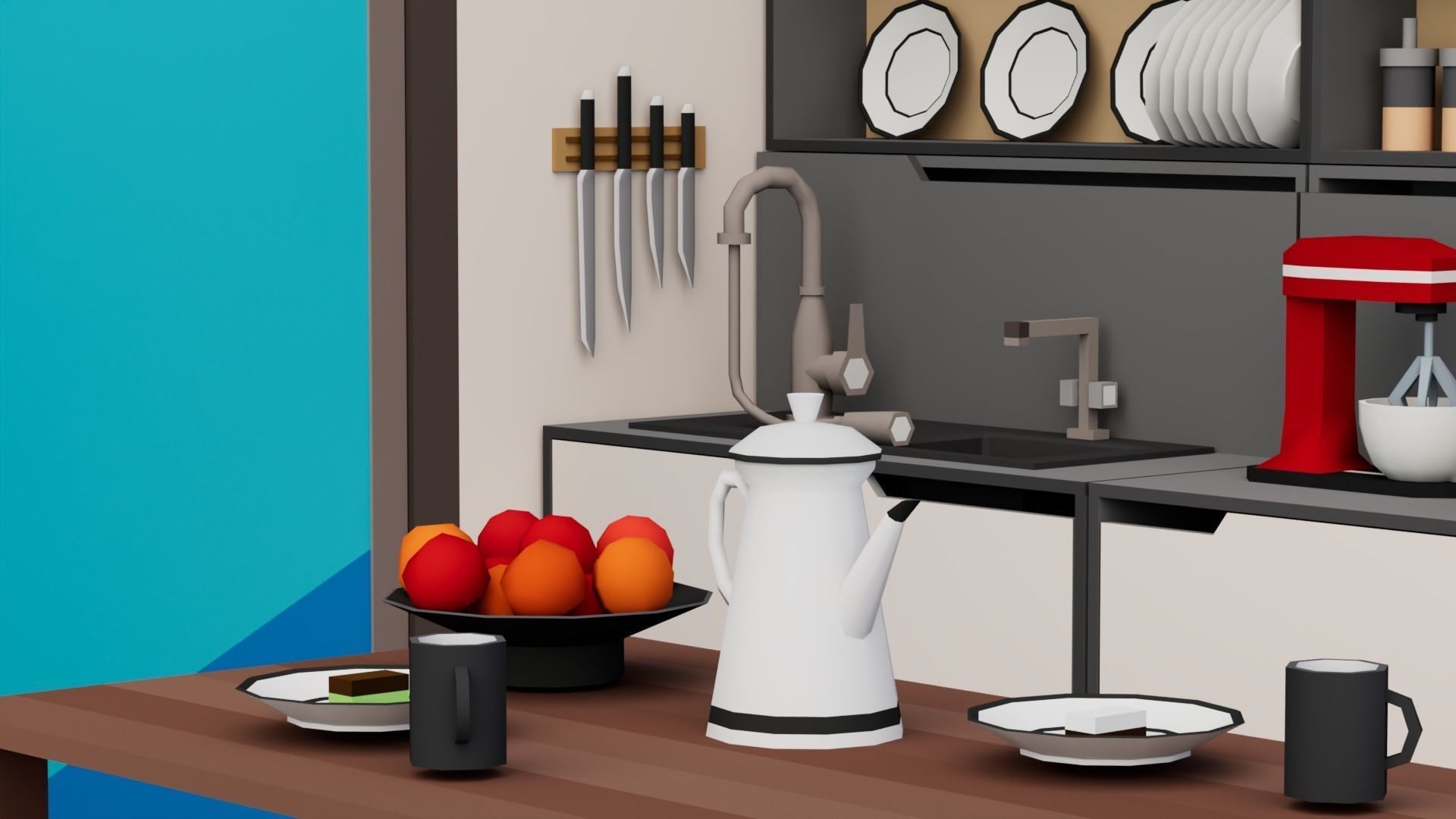 30 Low poly Rooms Interiors 1000 plus unique Objects Low-poly 3D model_52