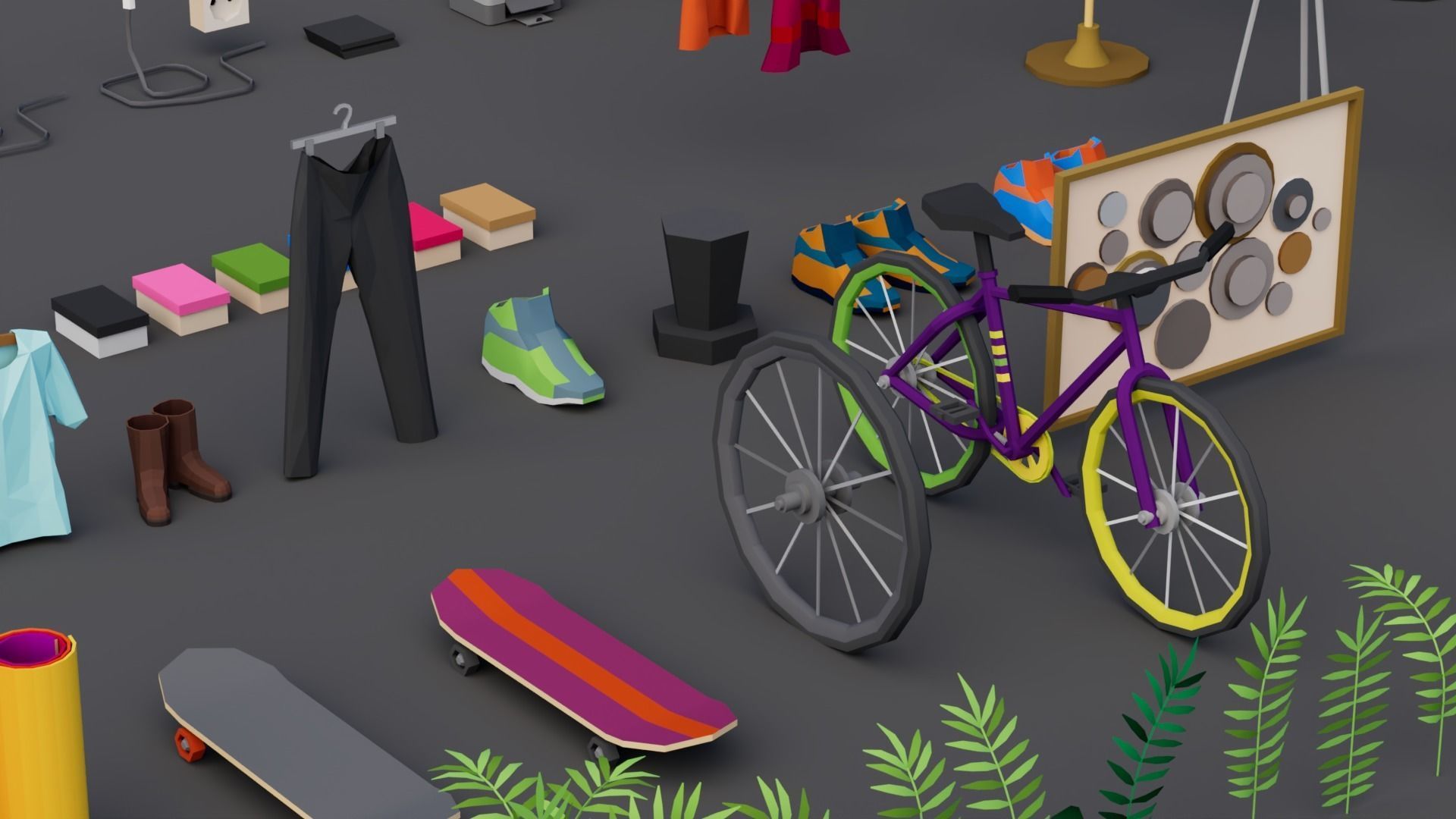 30 Low poly Rooms Interiors 1000 plus unique Objects Low-poly 3D model_13