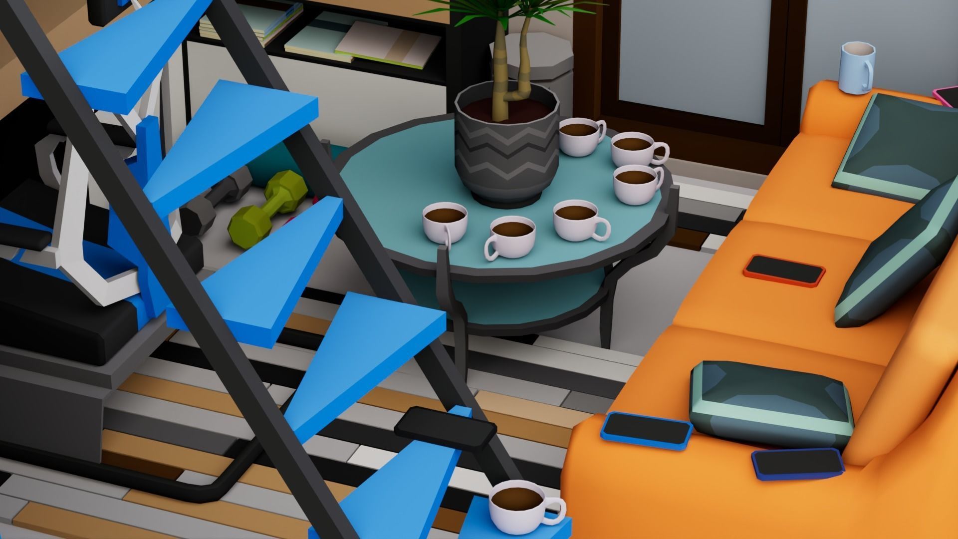 30 Low poly Rooms Interiors 1000 plus unique Objects Low-poly 3D model_44