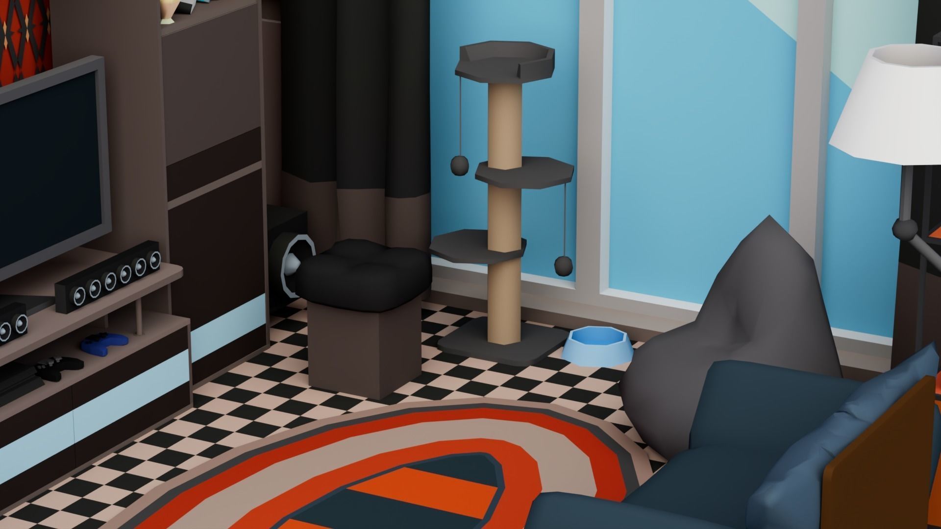 30 Low poly Rooms Interiors 1000 plus unique Objects Low-poly 3D model_36