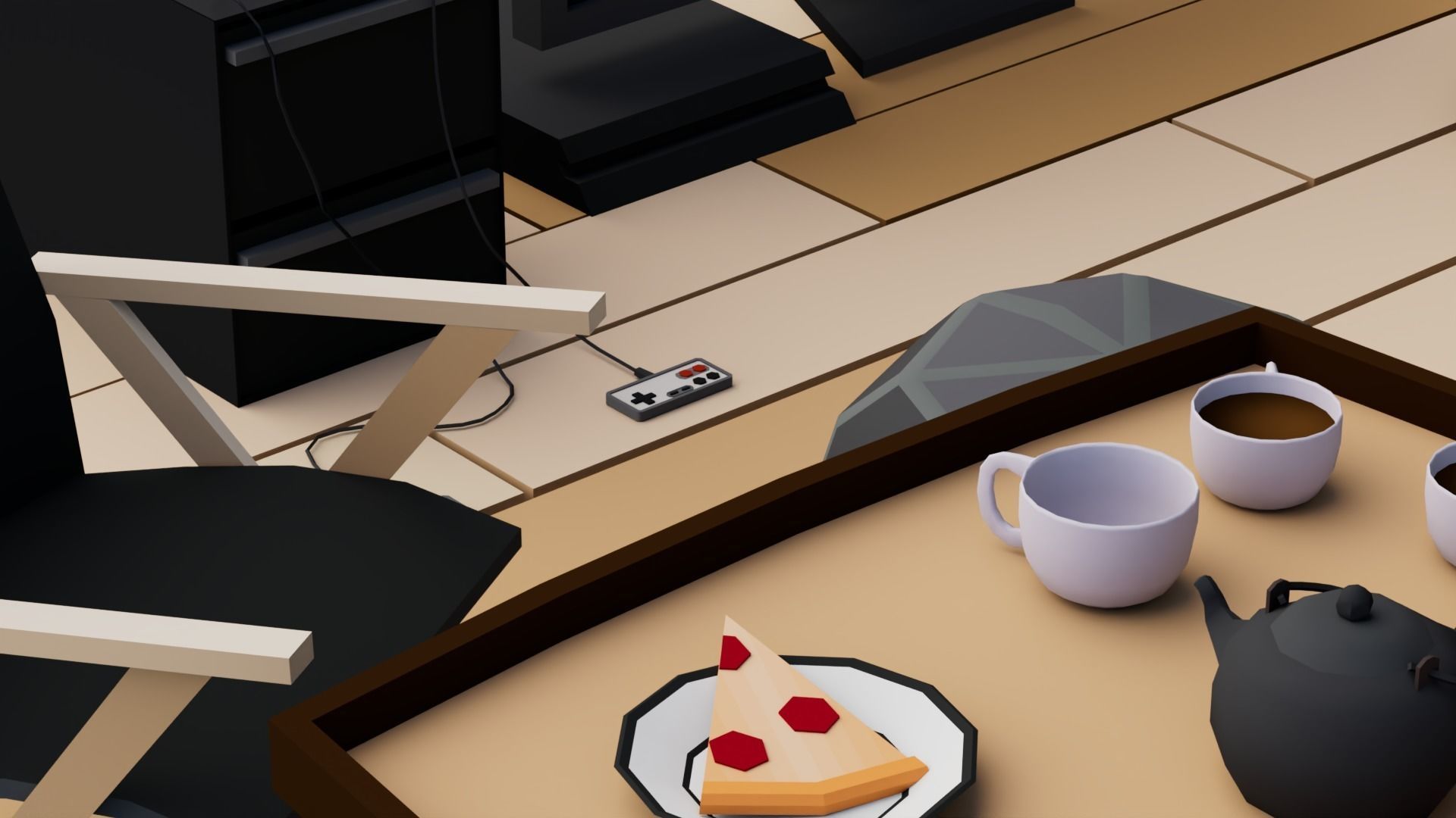 30 Low poly Rooms Interiors 1000 plus unique Objects Low-poly 3D model_54