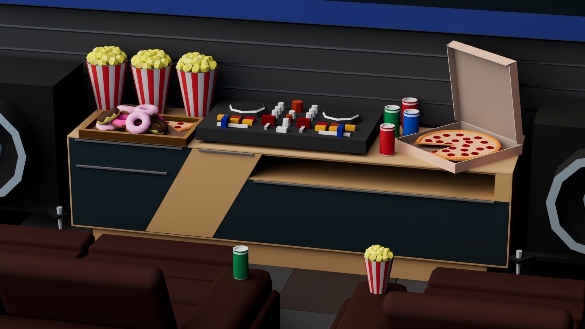 30 Low poly Rooms Interiors 1000 plus unique Objects Low-poly 3D model_59