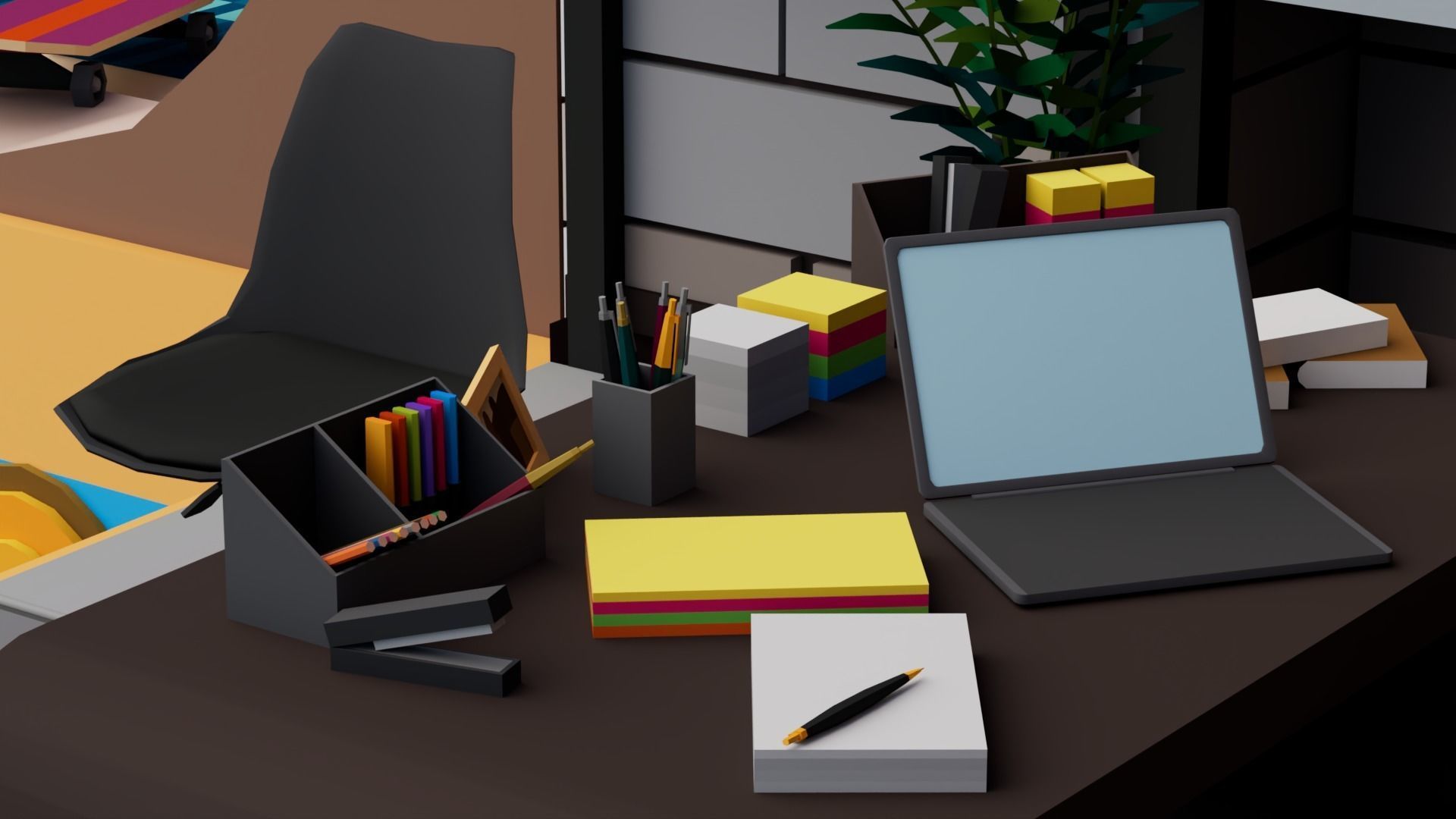 30 Low poly Rooms Interiors 1000 plus unique Objects Low-poly 3D model_33