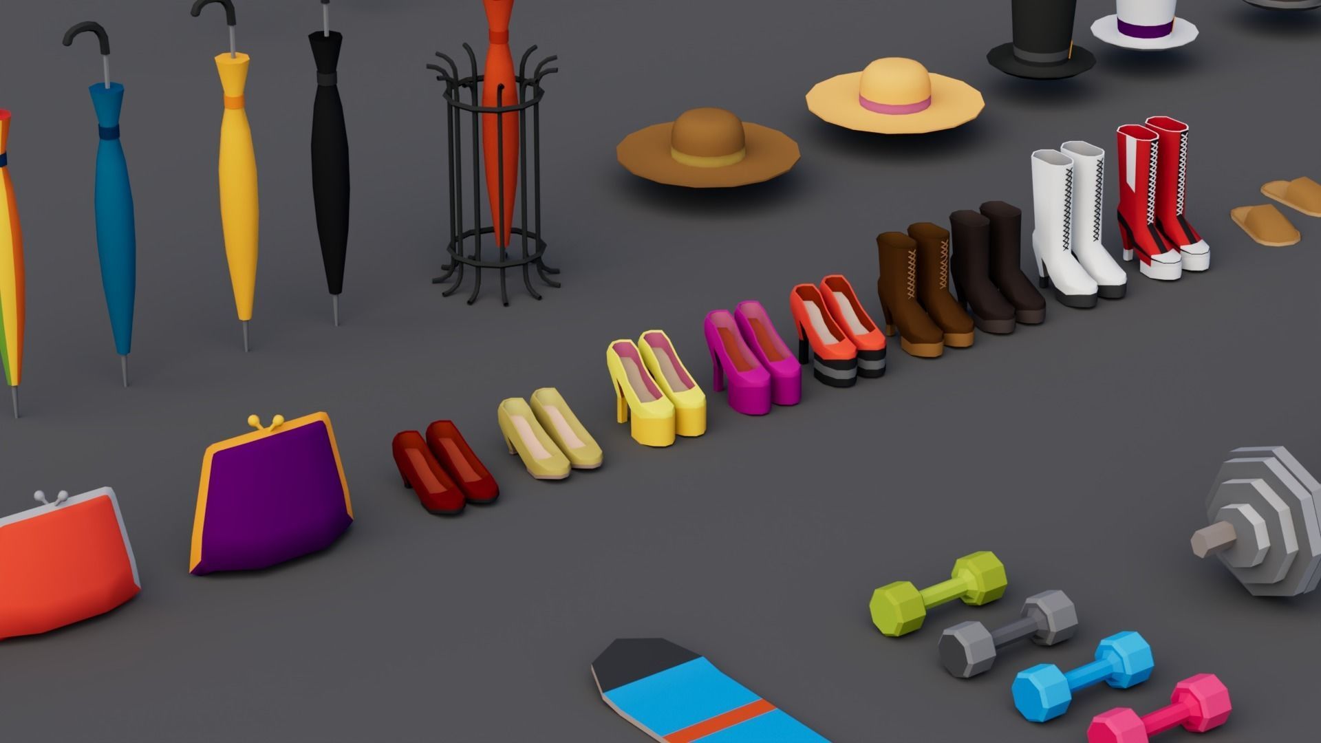 30 Low poly Rooms Interiors 1000 plus unique Objects Low-poly 3D model_11