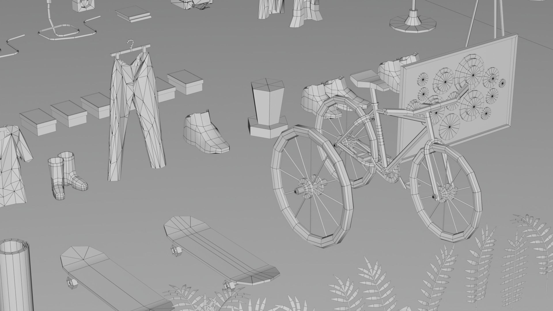 30 Low poly Rooms Interiors 1000 plus unique Objects Low-poly 3D model_5