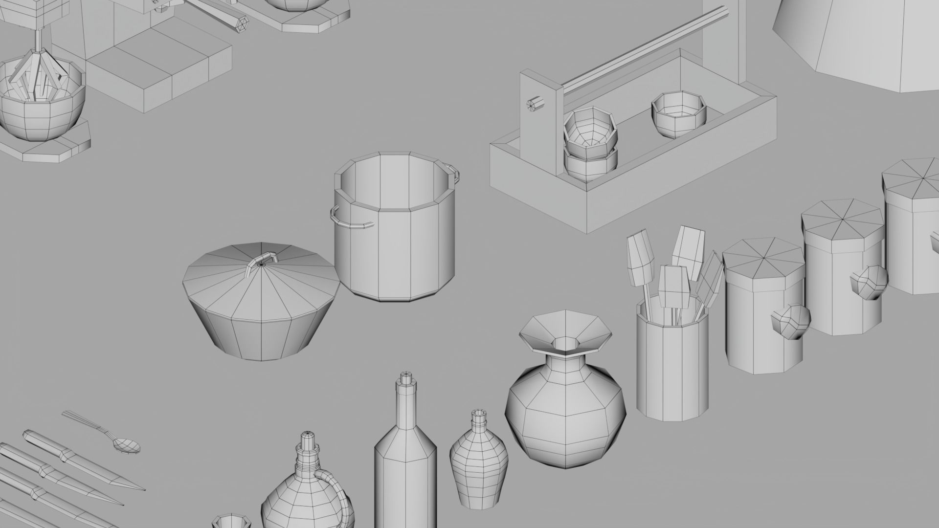 30 Low poly Rooms Interiors 1000 plus unique Objects Low-poly 3D model_64