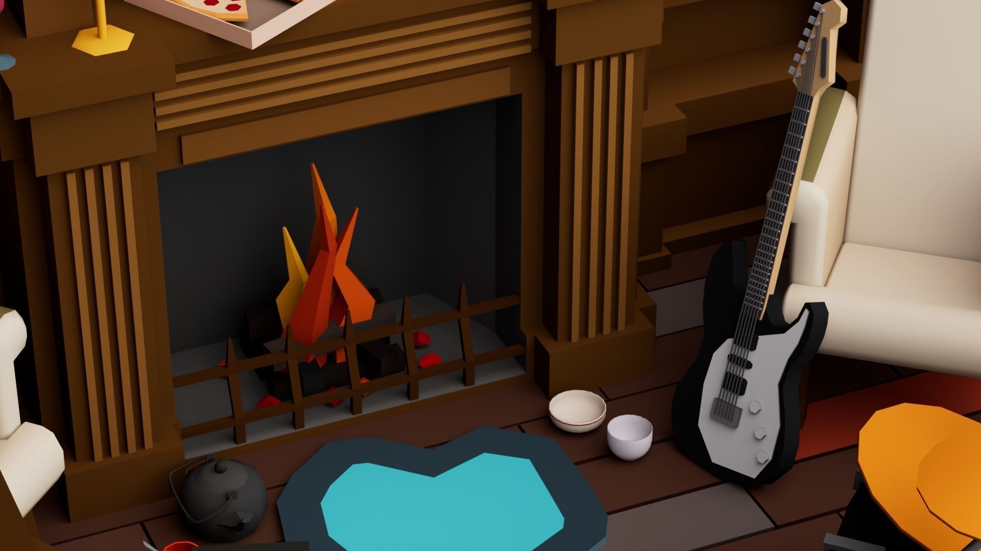 30 Low poly Rooms Interiors 1000 plus unique Objects Low-poly 3D model_57