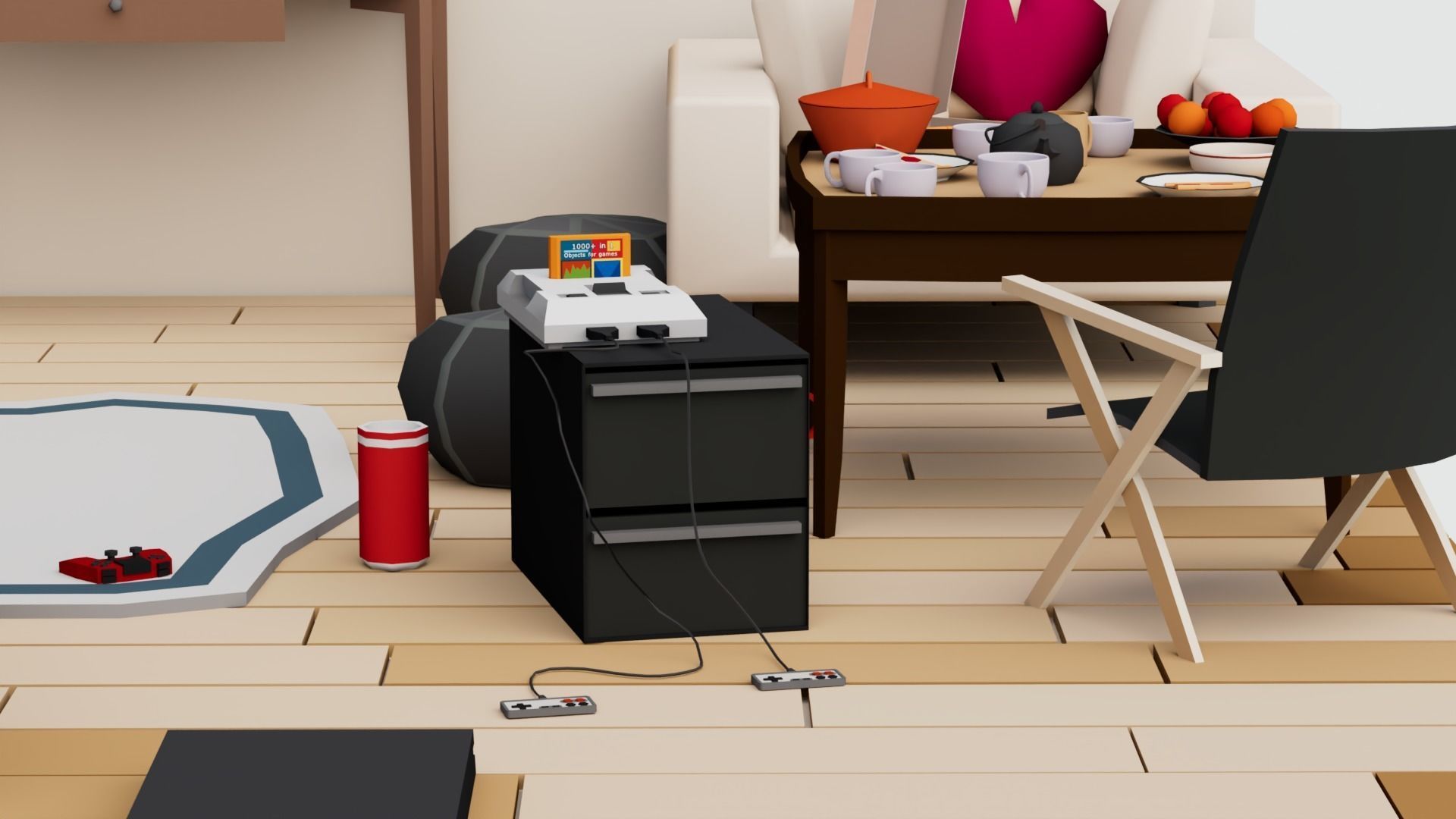 30 Low poly Rooms Interiors 1000 plus unique Objects Low-poly 3D model_32