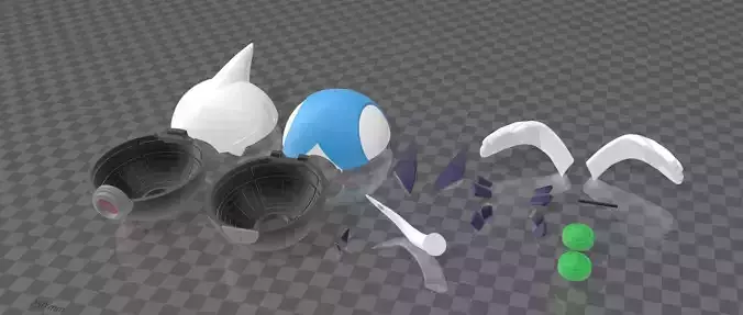 Lugia pokemon inspired pokeball 3D model