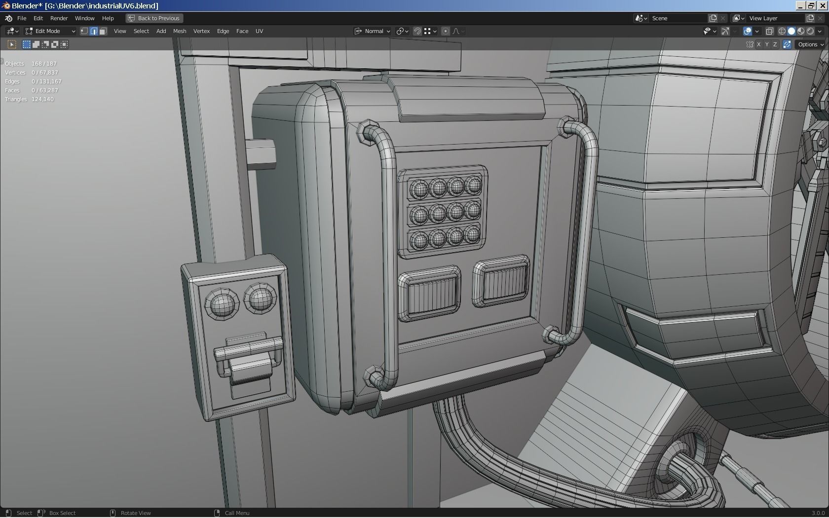 Isometric Industrial-scifi hall 3D model_22