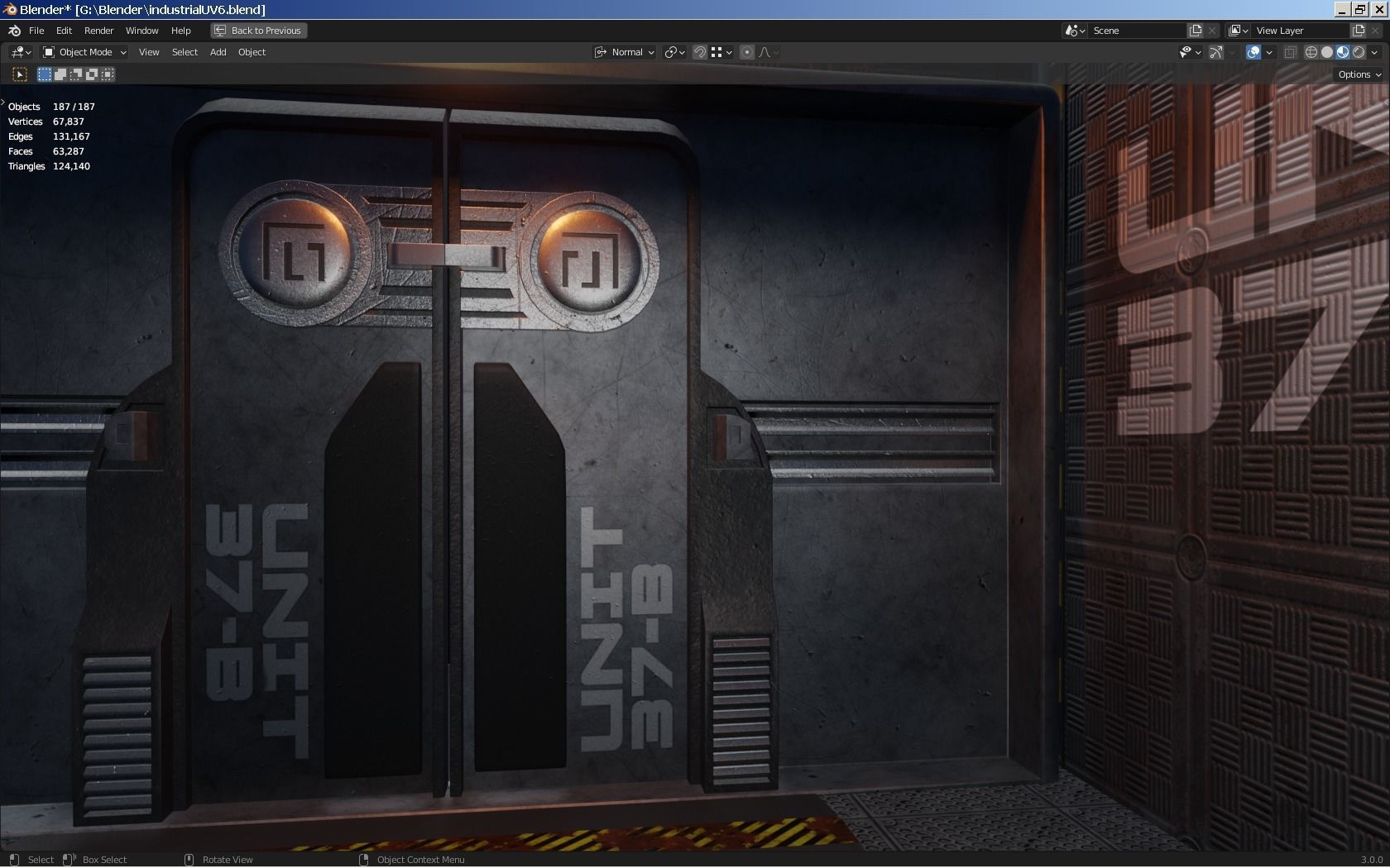 Isometric Industrial-scifi hall 3D model_23