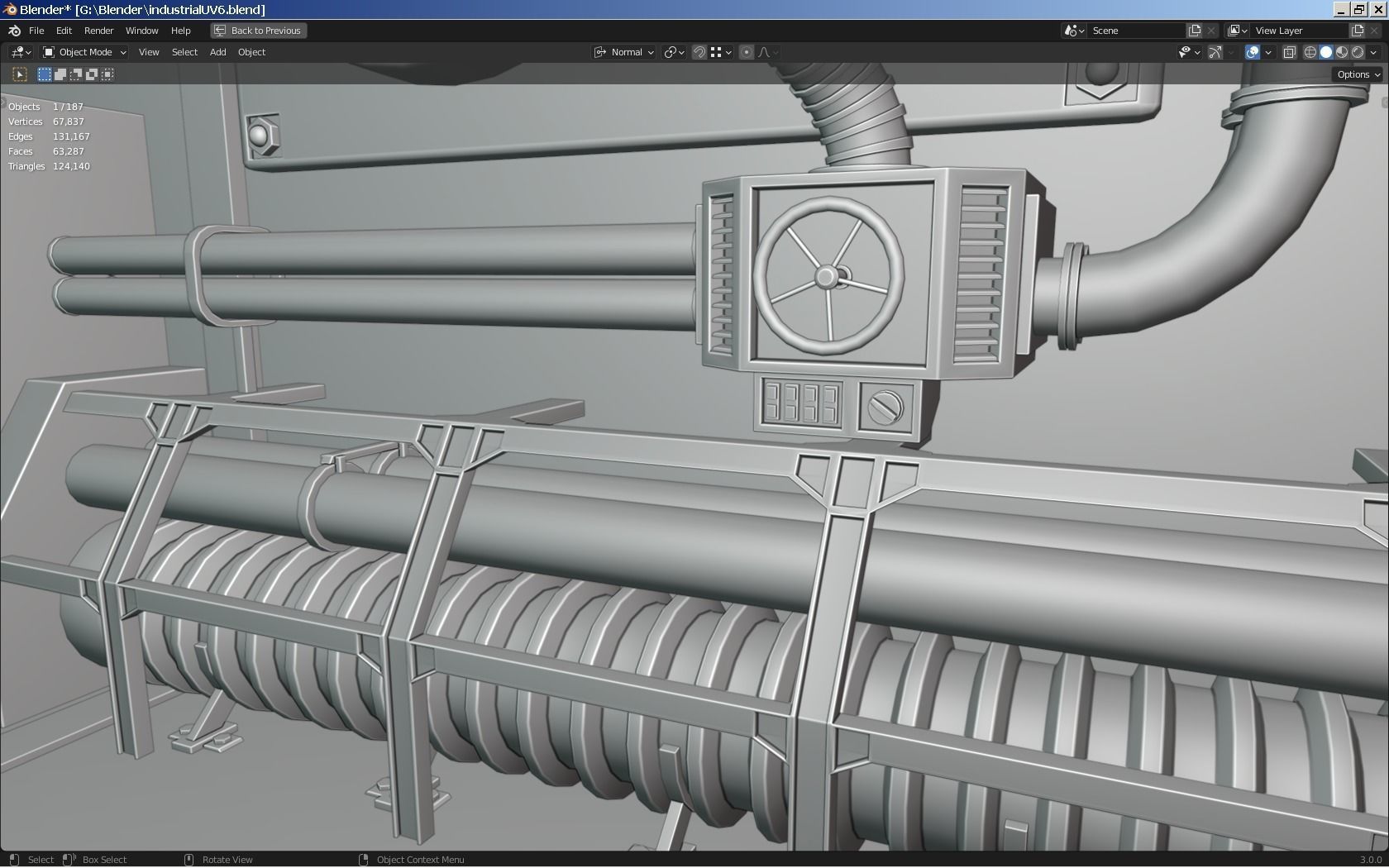 Isometric Industrial-scifi hall 3D model_6