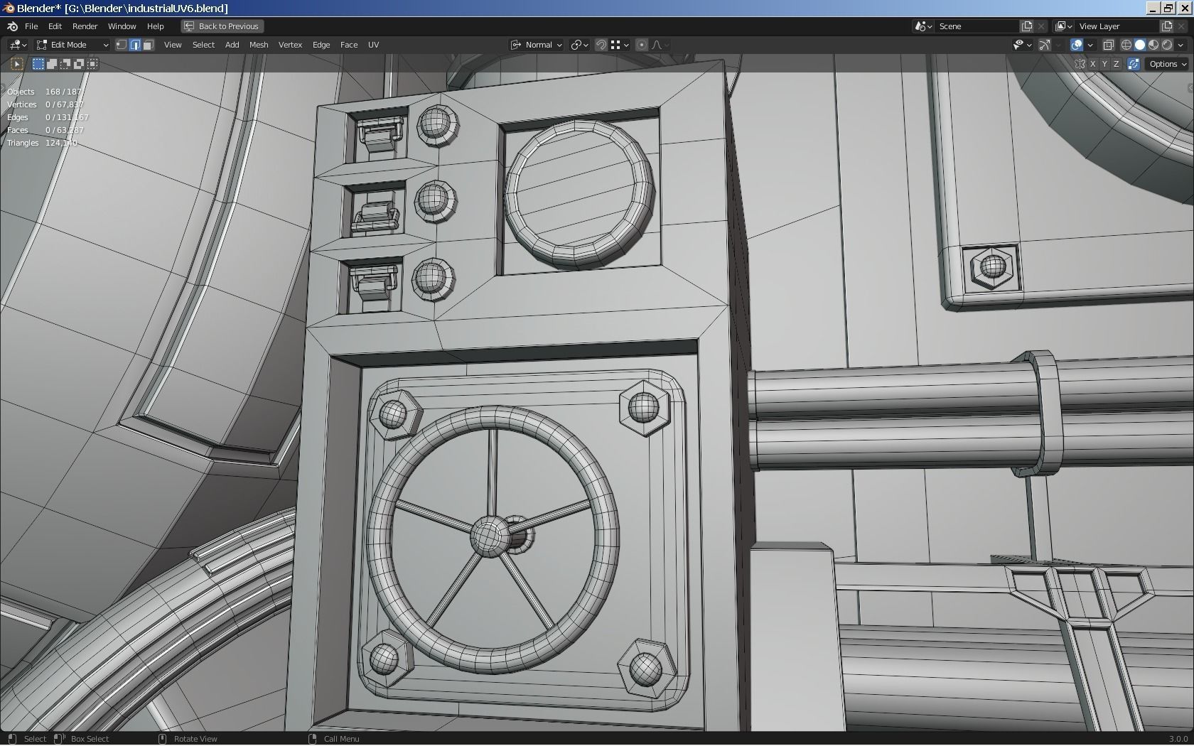 Isometric Industrial-scifi hall 3D model_13
