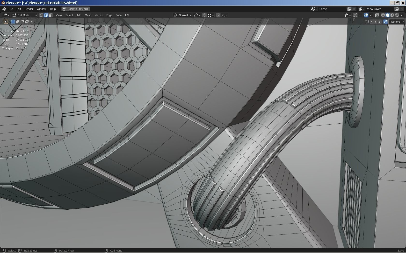 Isometric Industrial-scifi hall 3D model_16