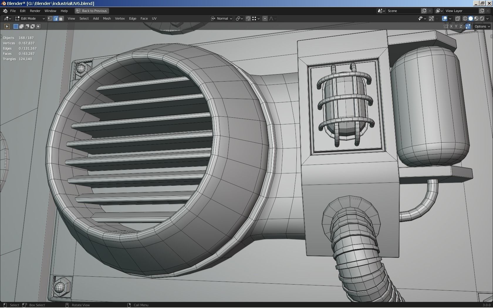 Isometric Industrial-scifi hall 3D model_10