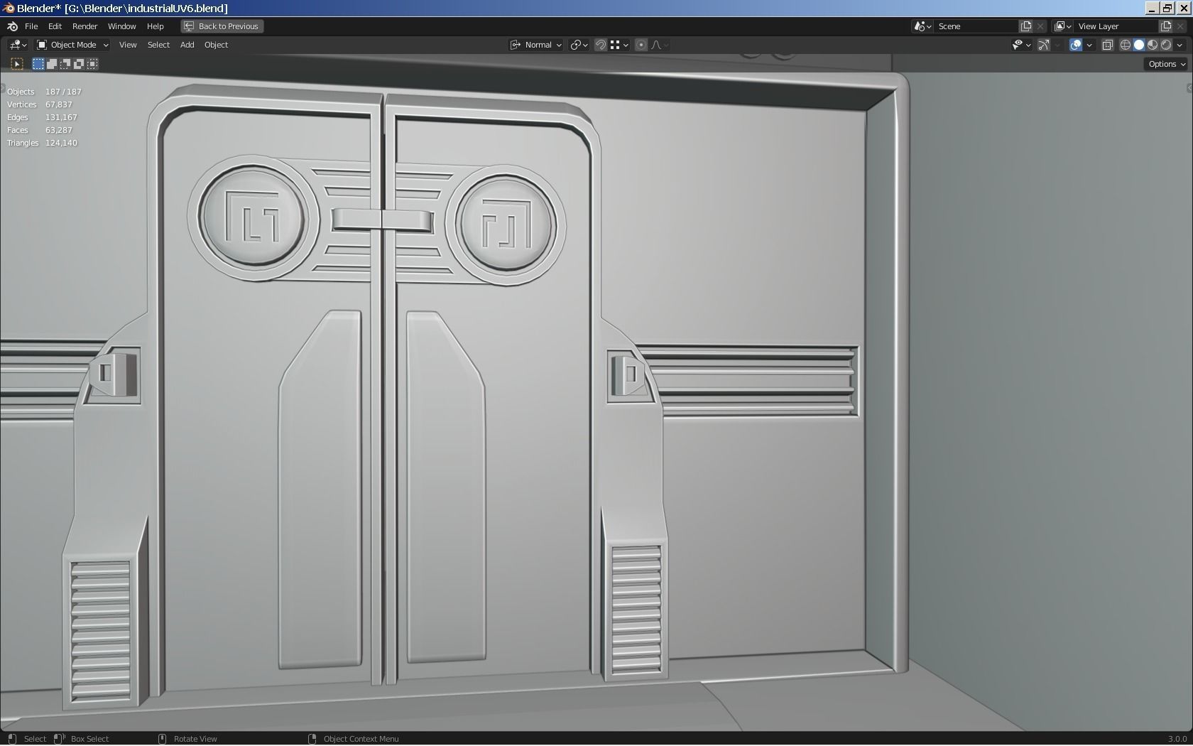 Isometric Industrial-scifi hall 3D model_24