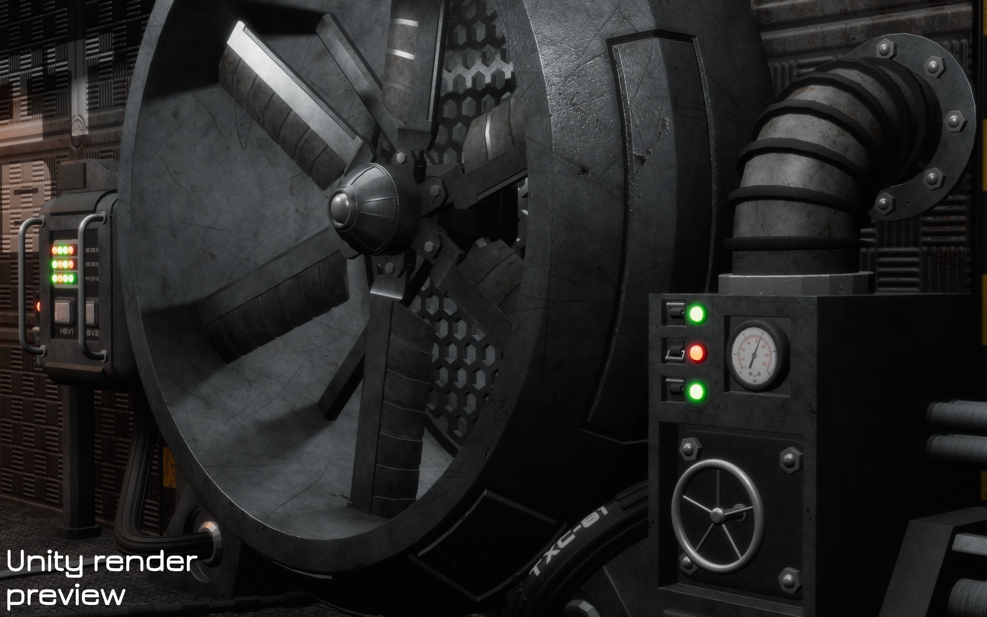 Isometric Industrial-scifi hall 3D model_27