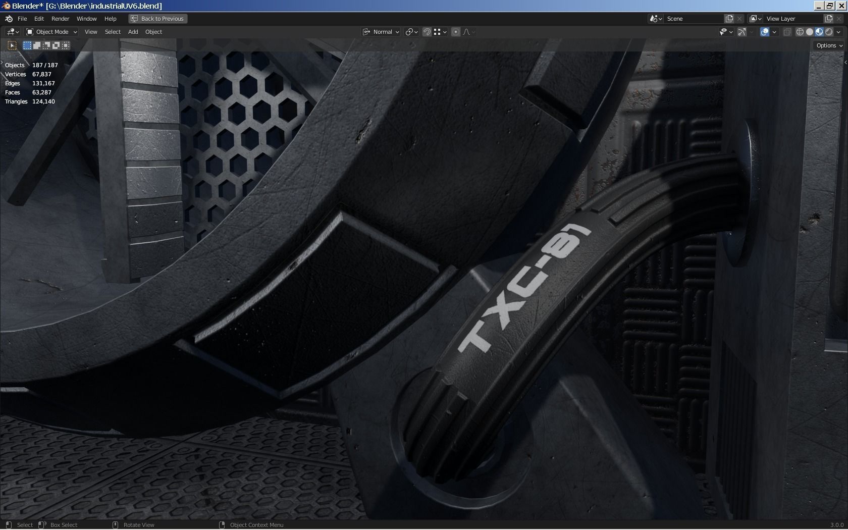 Isometric Industrial-scifi hall 3D model_14