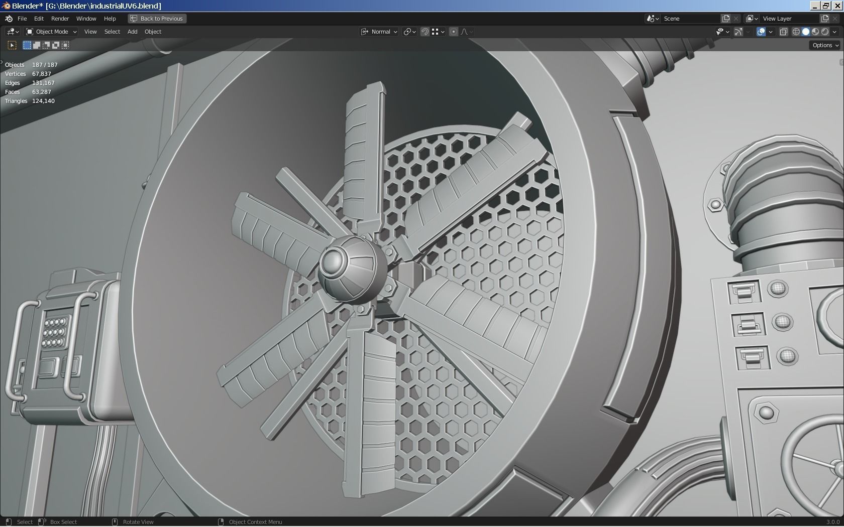 Isometric Industrial-scifi hall 3D model_18