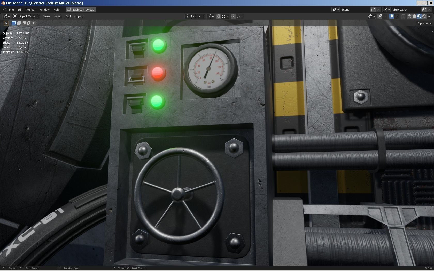 Isometric Industrial-scifi hall 3D model_11
