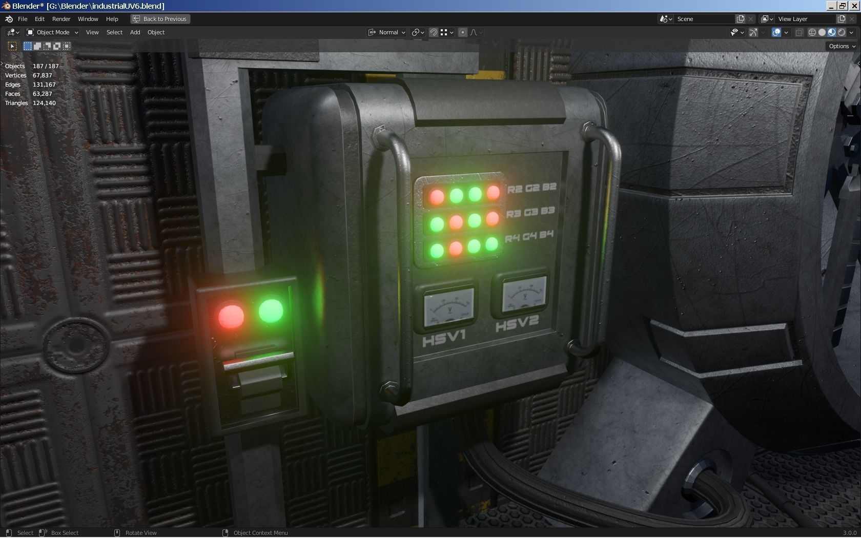 Isometric Industrial-scifi hall 3D model_20