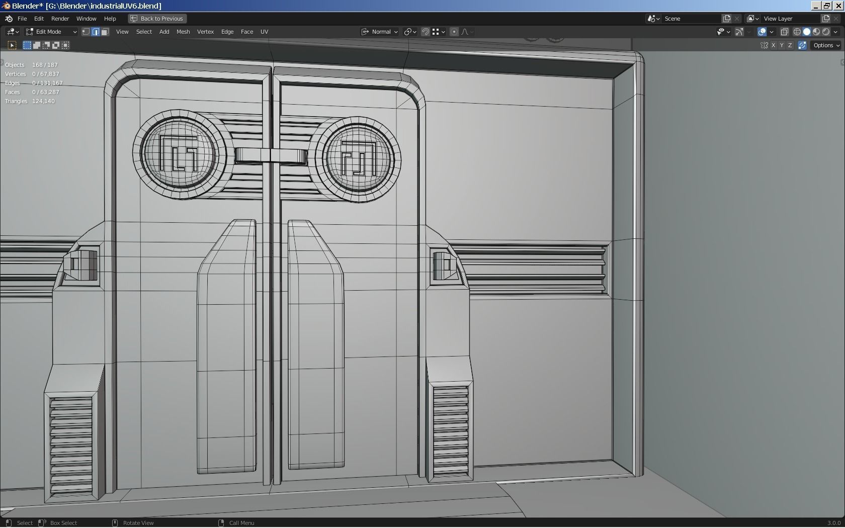 Isometric Industrial-scifi hall 3D model_25