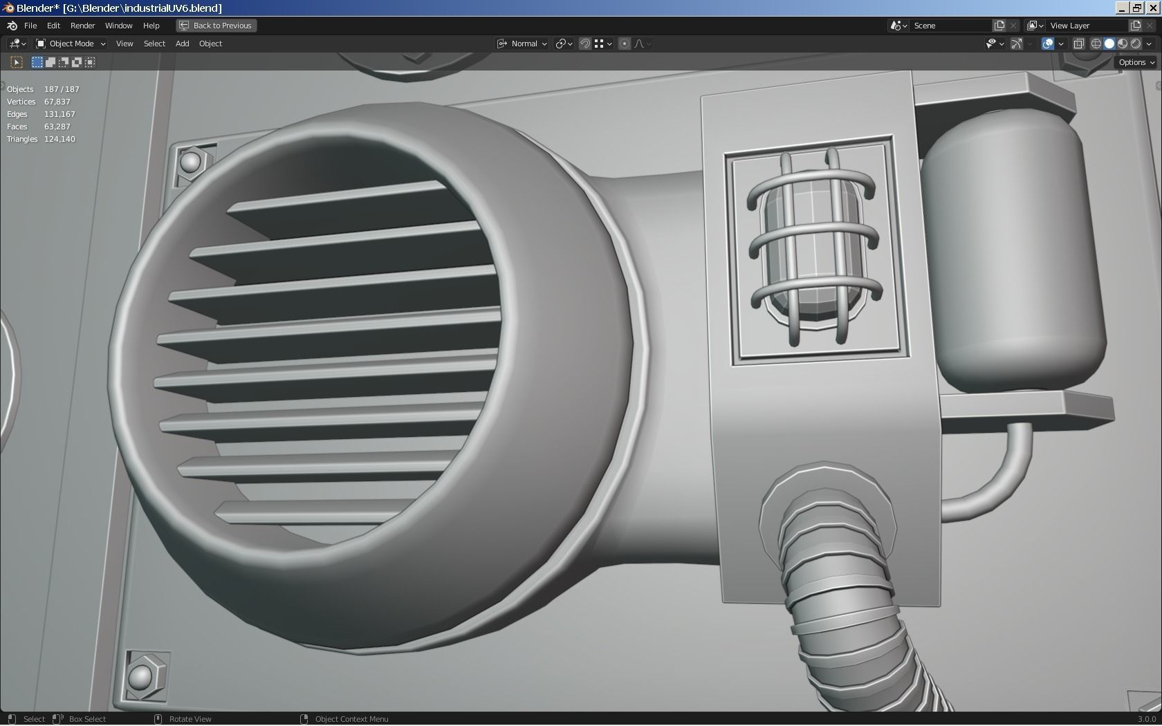 Isometric Industrial-scifi hall 3D model_9