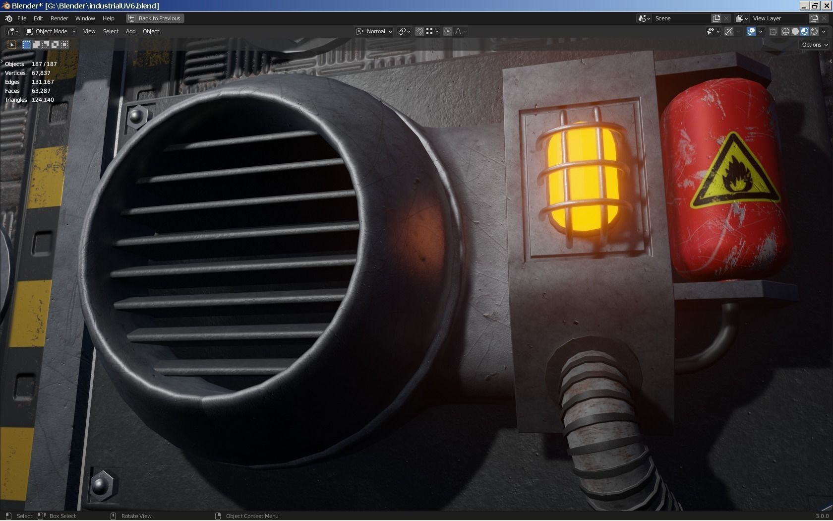 Isometric Industrial-scifi hall 3D model_8