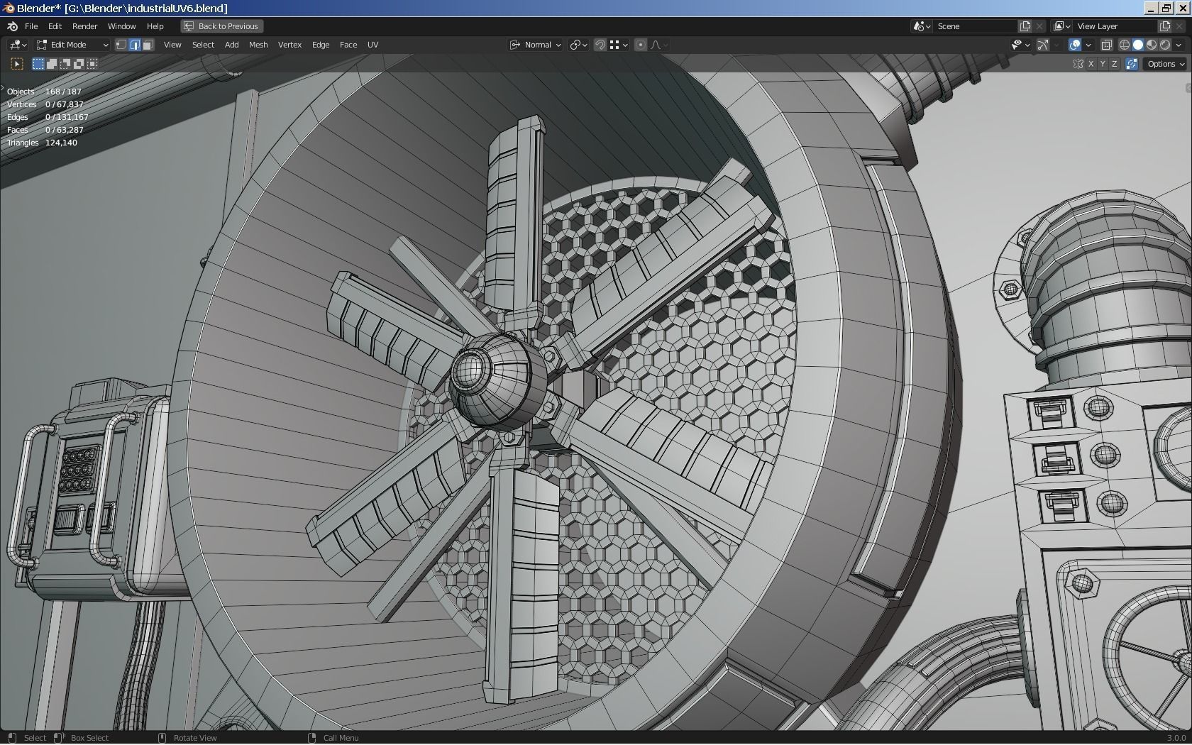 Isometric Industrial-scifi hall 3D model_19