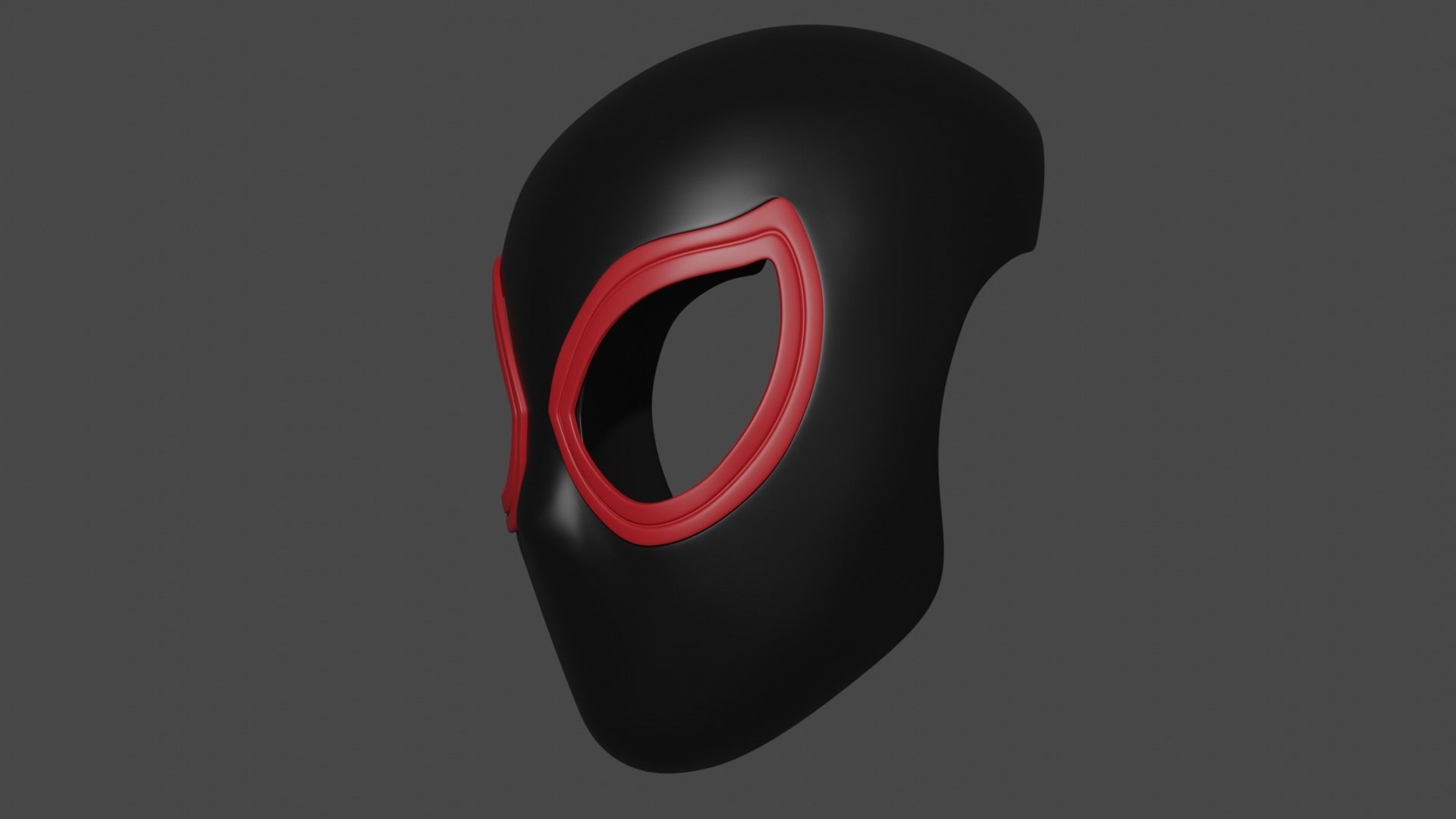 Spider-man Miles Morales Spider-Verse mask faceshell 3D model_2