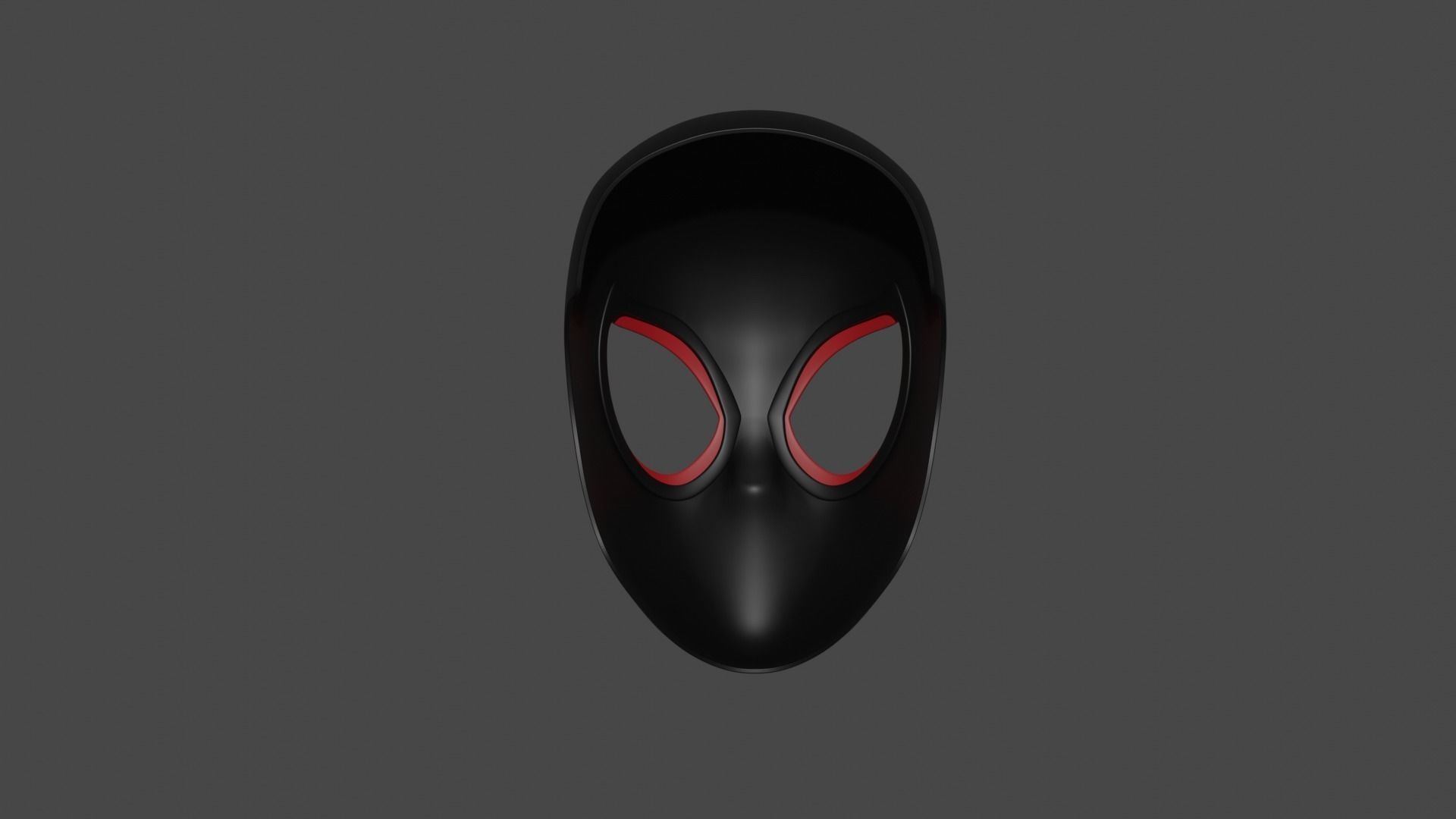 Spider-man Miles Morales Spider-Verse mask faceshell 3D model_5