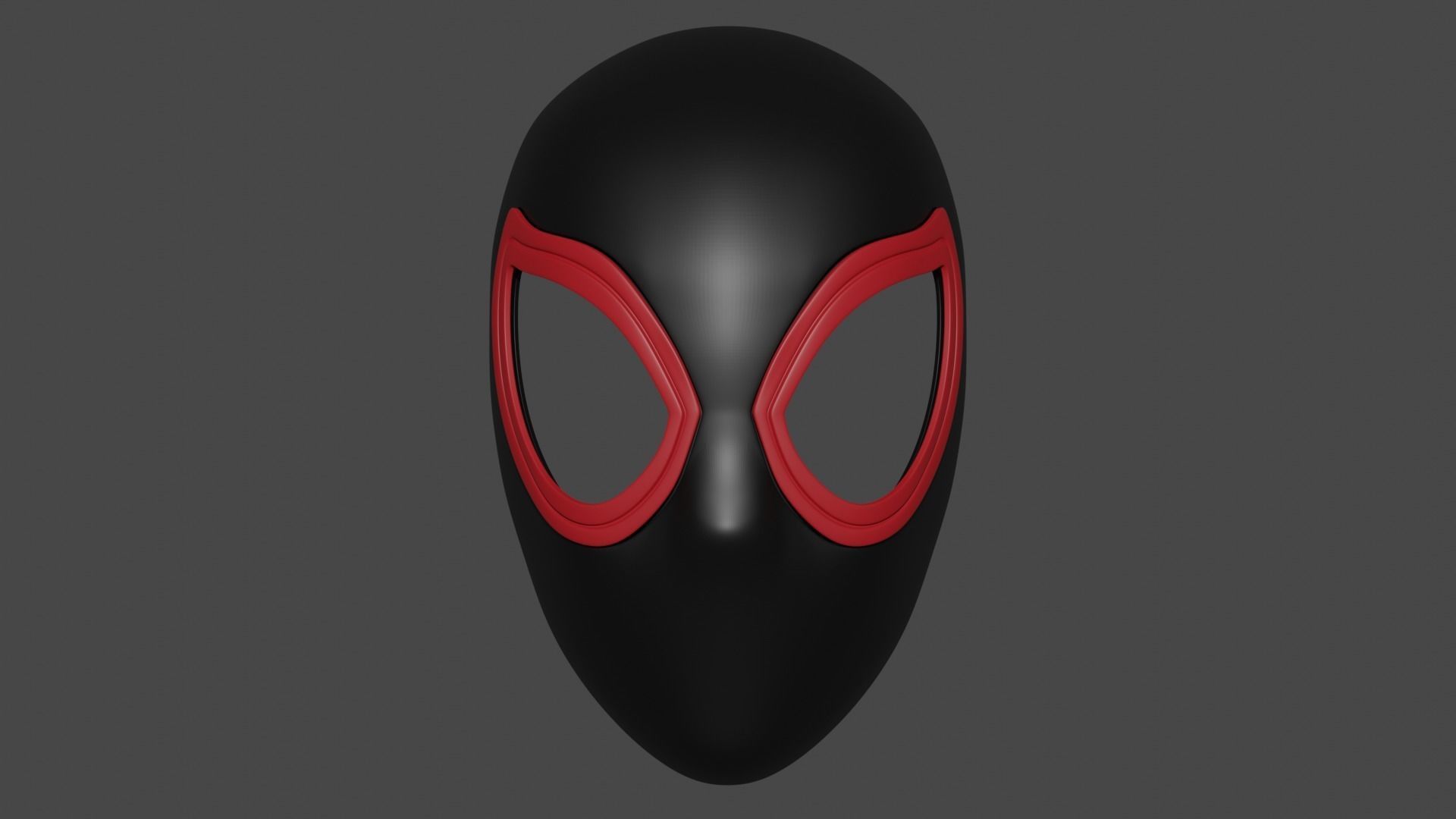 Spider-man Miles Morales Spider-Verse mask faceshell 3D model_1
