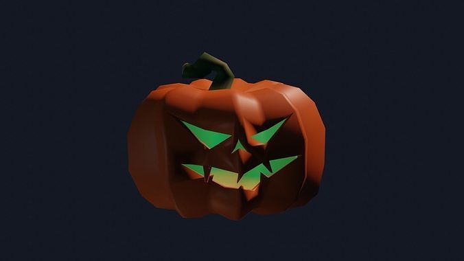 halloween-pumpkin-low-poly halloween pumpkin Free low-poly 3D model