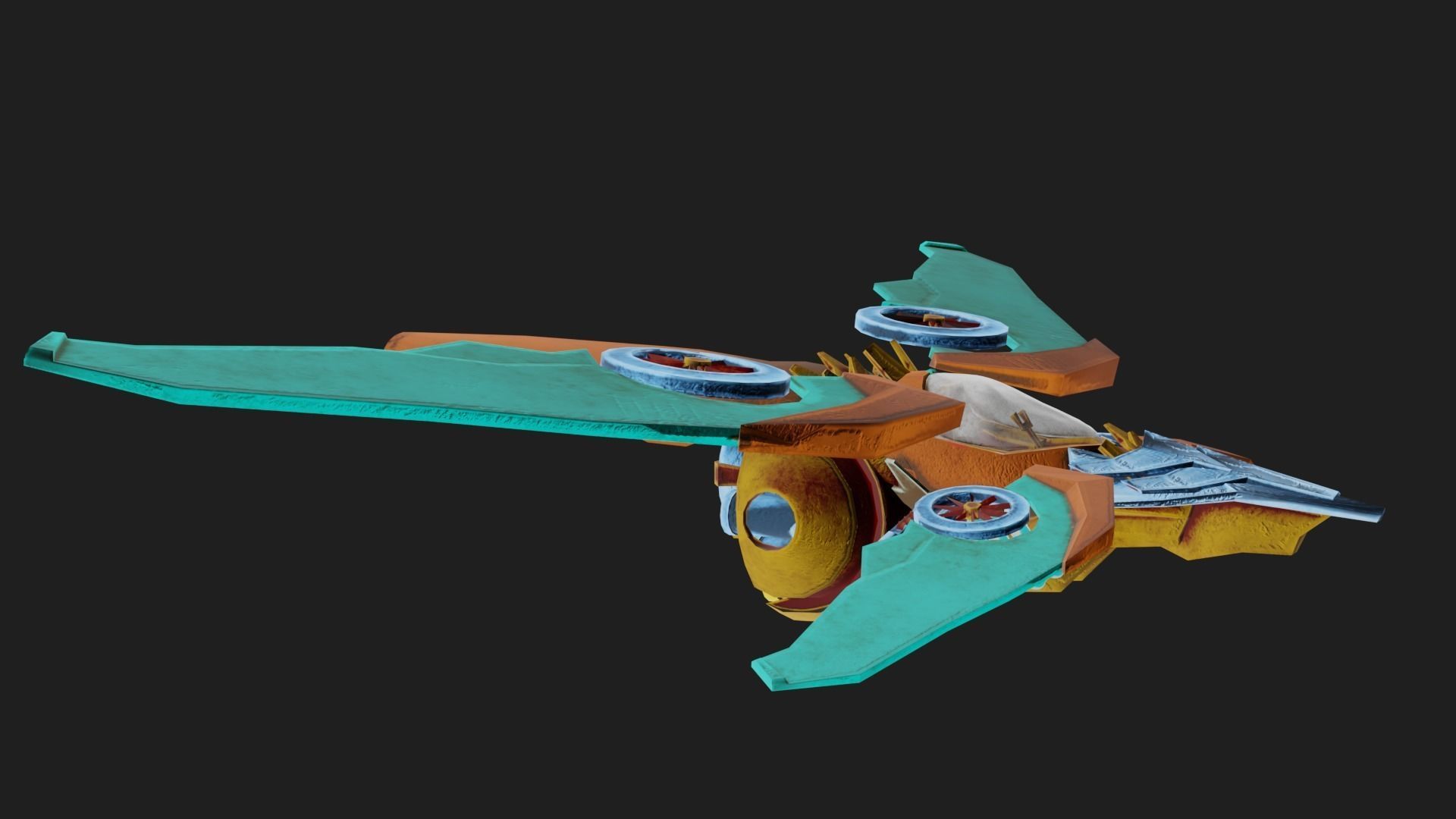 Sci-Fi Ship Low-poly 3D model_1