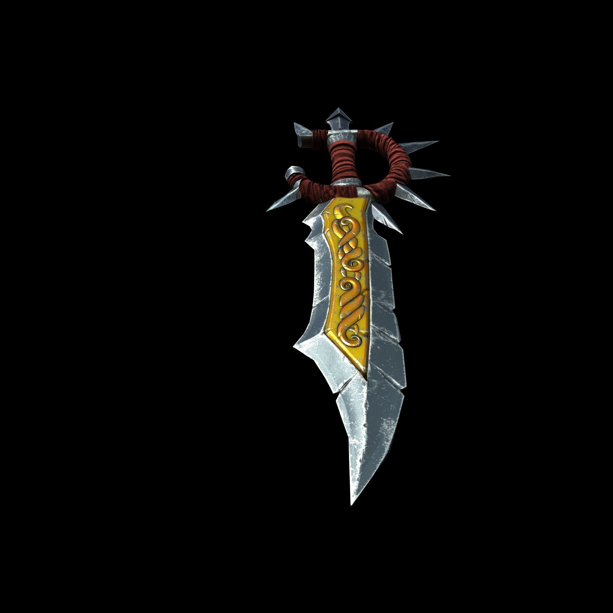 blade world of warcraft sword Low-poly 3D model_4
