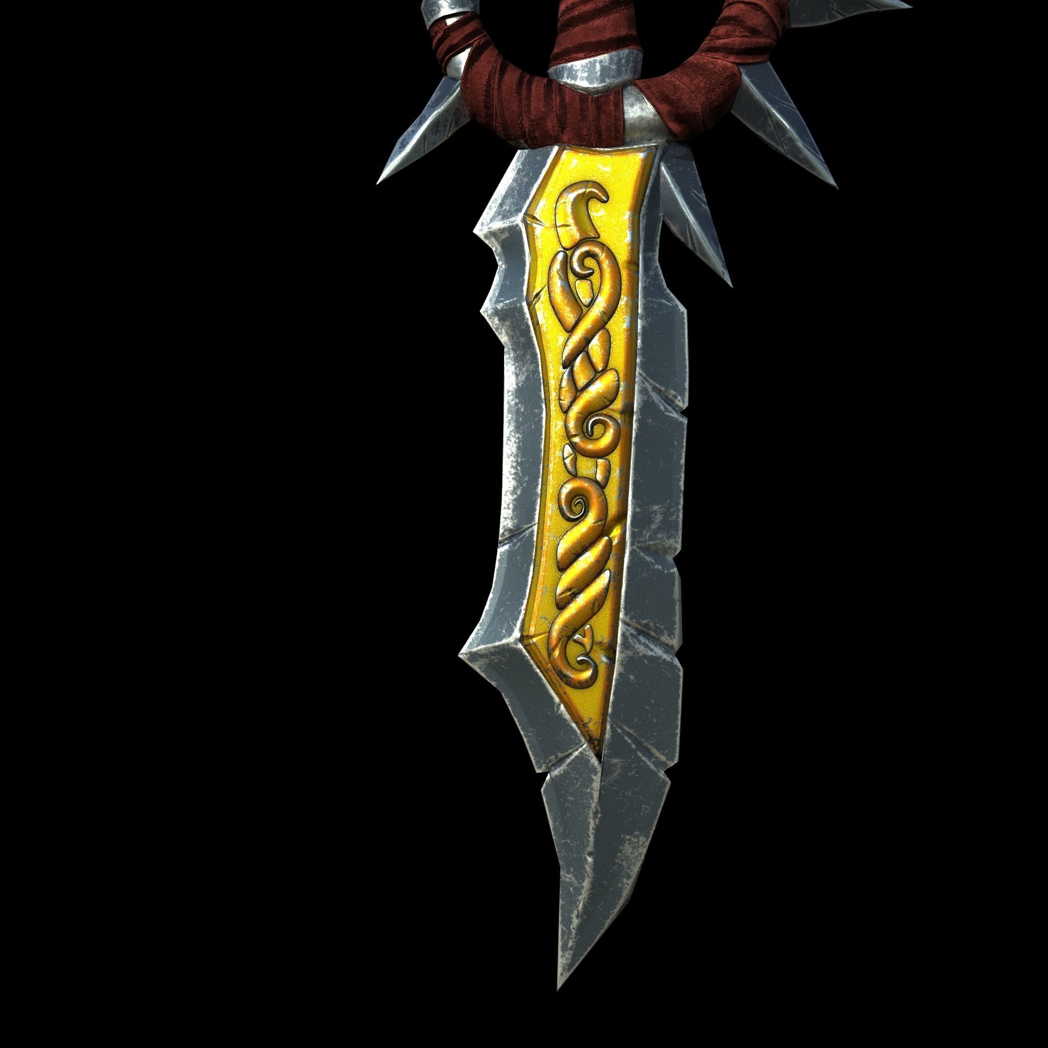 blade world of warcraft sword Low-poly 3D model_2