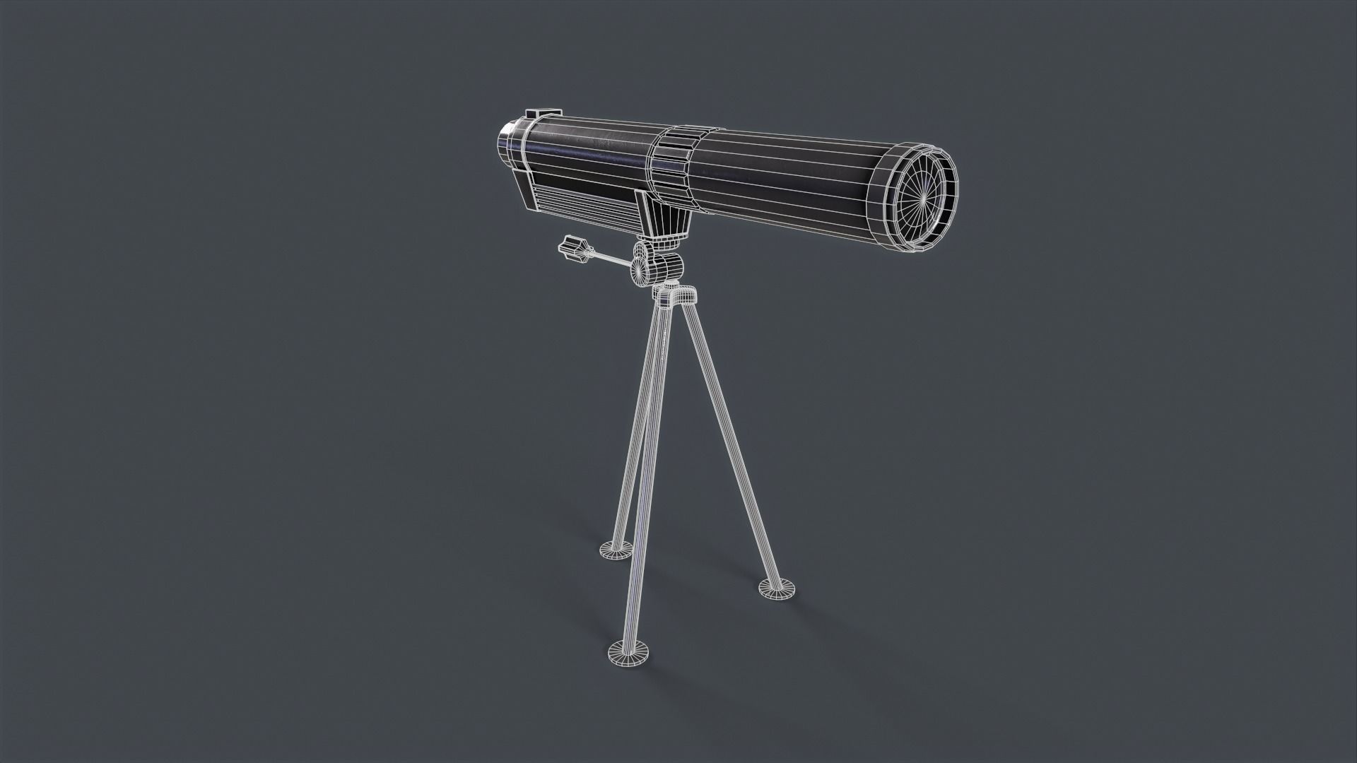 Telescope on tripod Low-poly 3D model_2