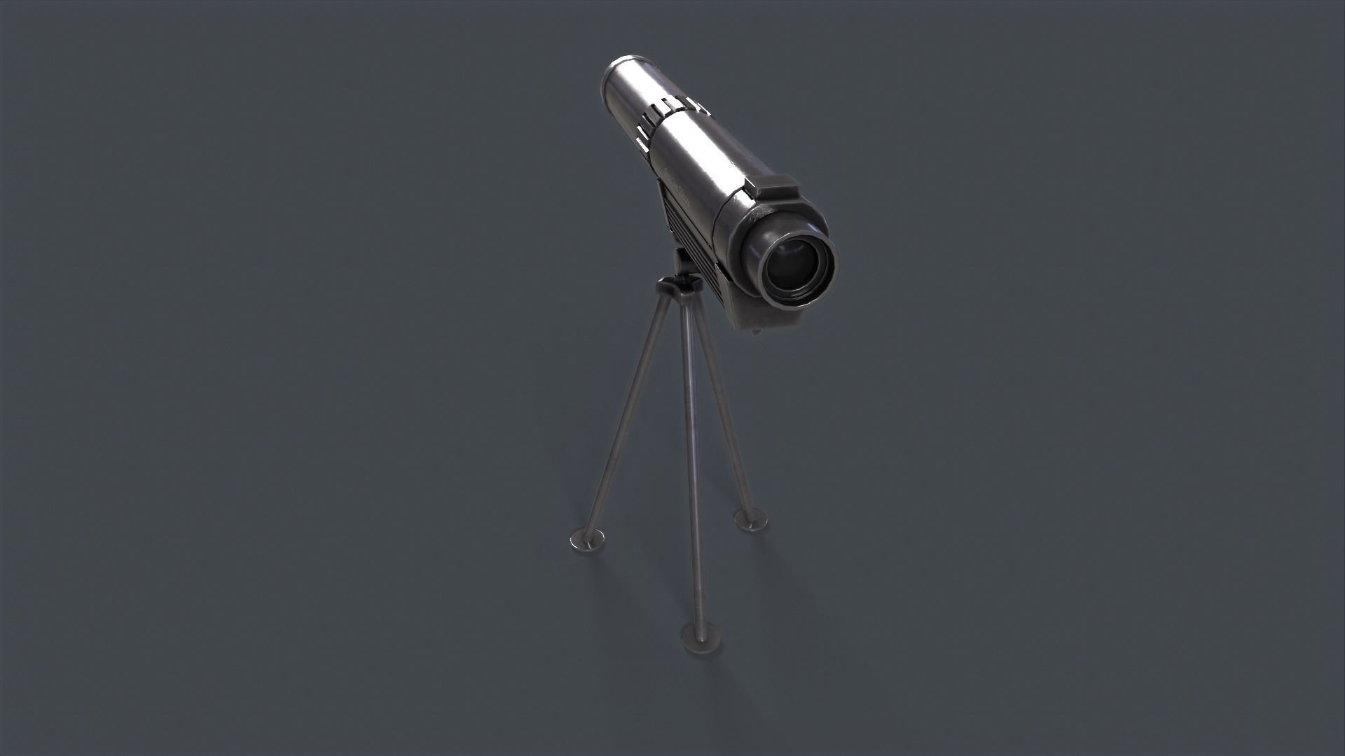 Telescope on tripod Low-poly 3D model_6