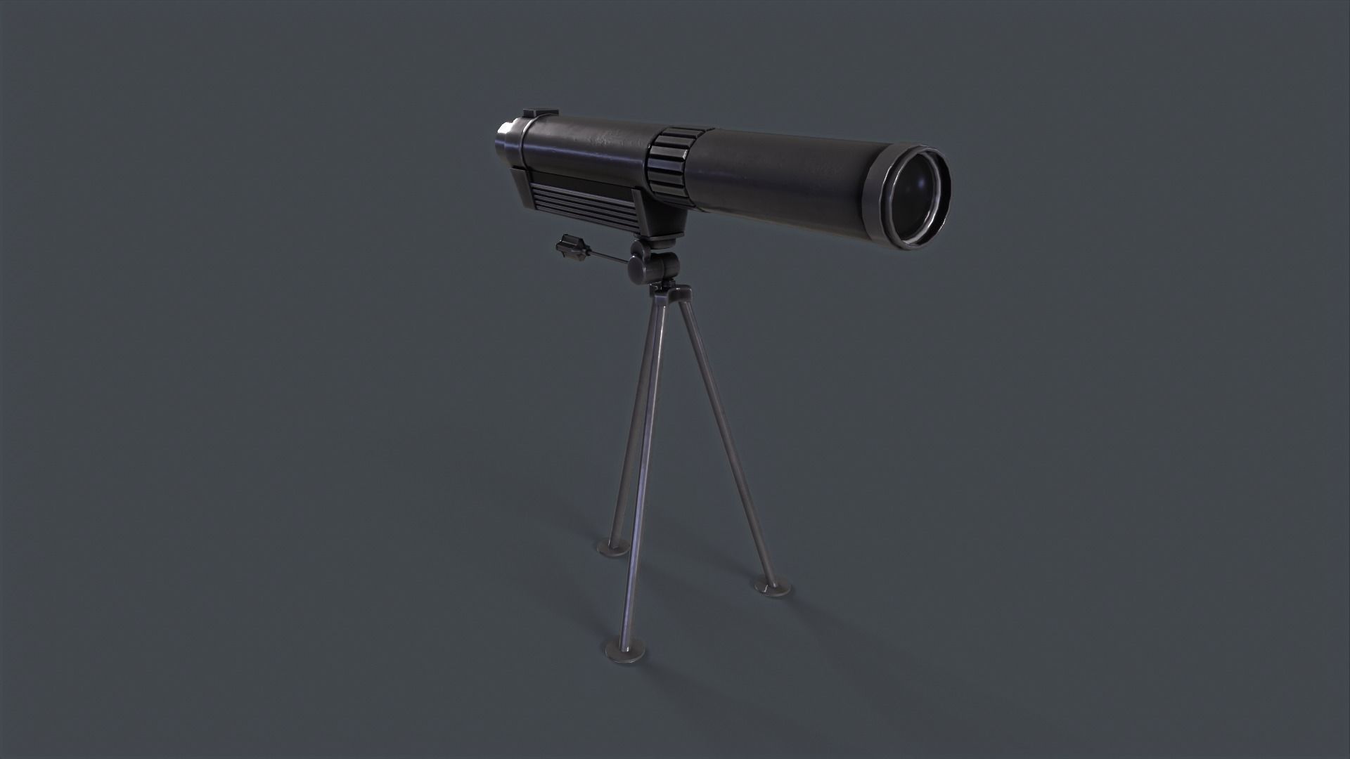 Telescope on tripod Low-poly 3D model_10