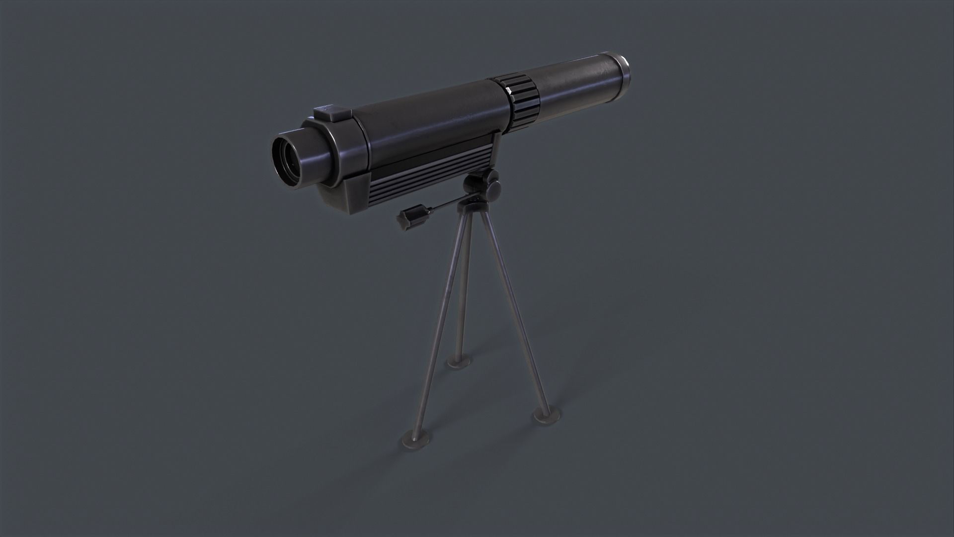 Telescope on tripod Low-poly 3D model_11