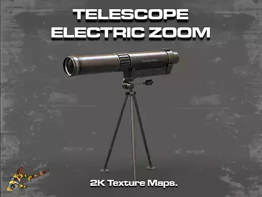 Telescope on tripod Low-poly 3D model