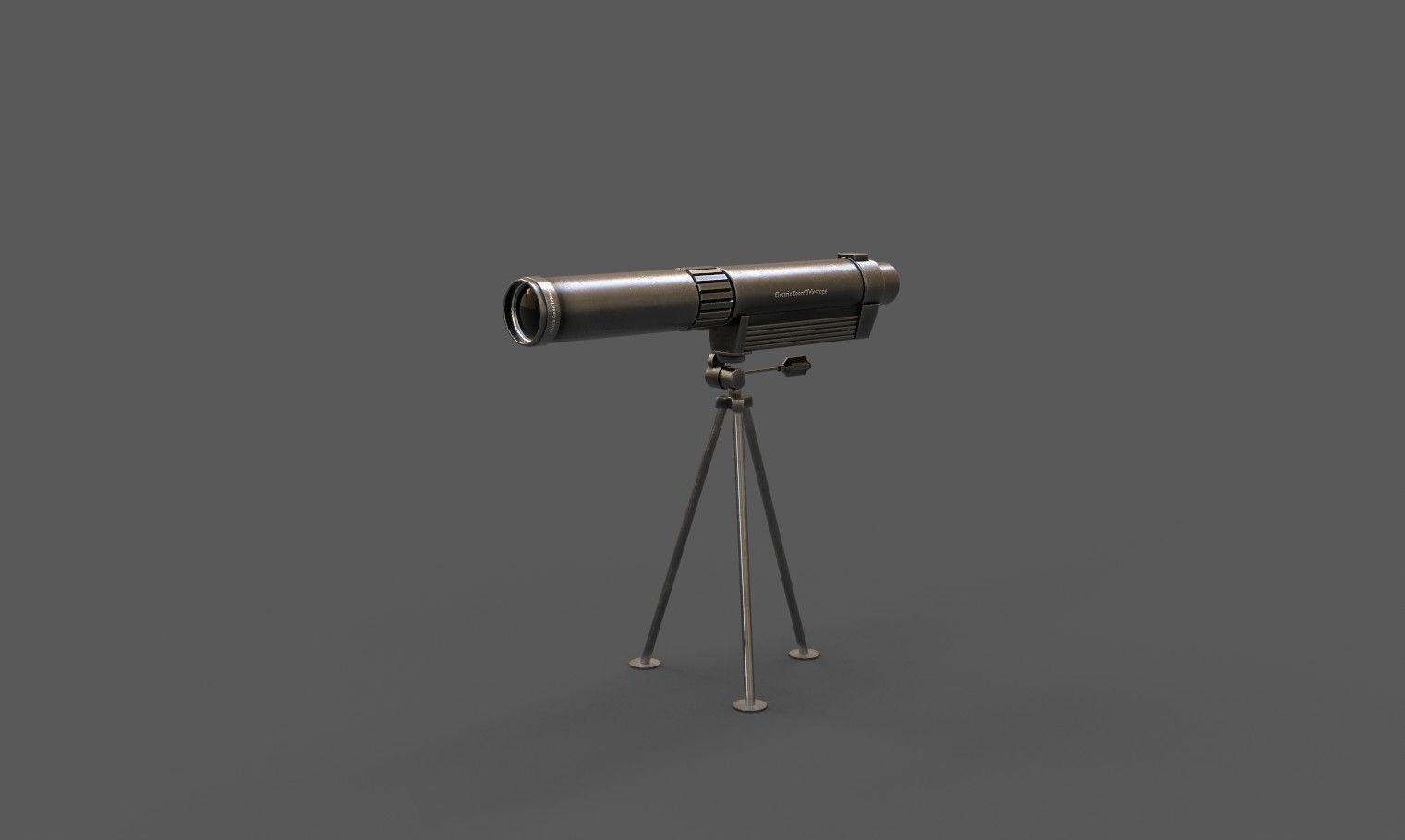 Telescope on tripod Low-poly 3D model_8