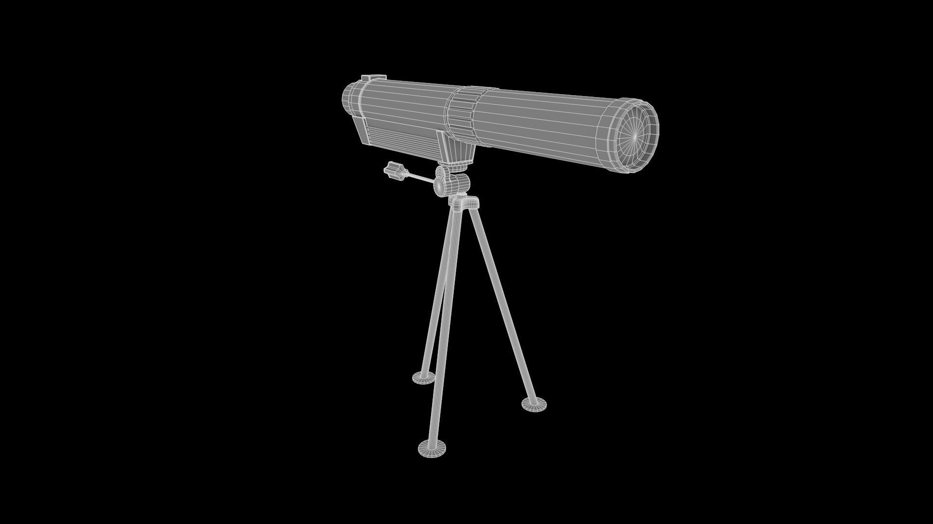 Telescope on tripod Low-poly 3D model_3