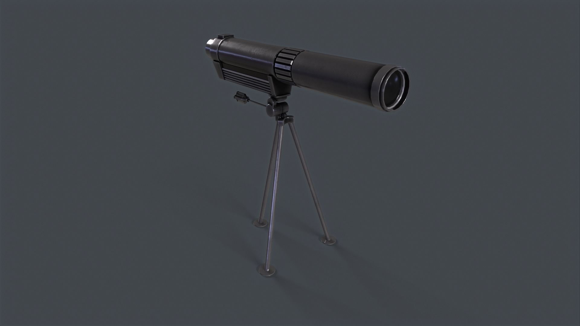 Telescope on tripod Low-poly 3D model_7