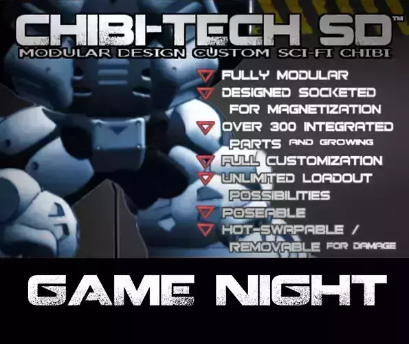 CHIBI TECH SD GAME NIGHT BUNDLE 3D Model Collection