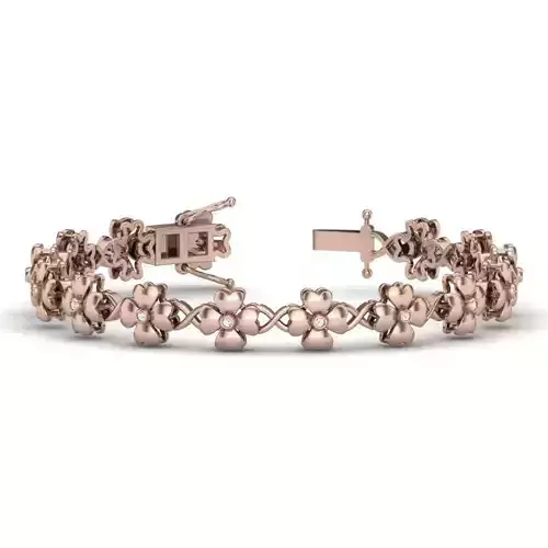bracelet rose gold flower 3D print model