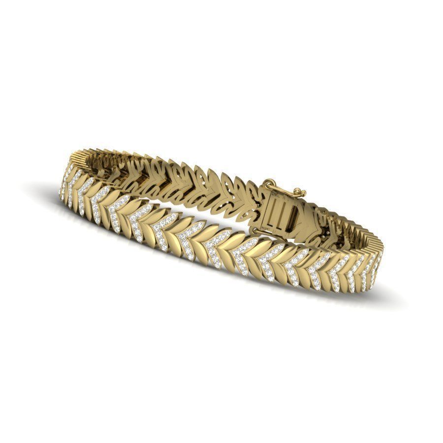 bracelet chevron in rose gold 3D print model_1